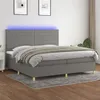 Image de vidaXL Boxspring met matras en LED stof donkergrijs 200x200 cm3135542