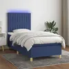 Image de vidaXL Boxspring met matras en LED stof blauw 80x200 cm3135555