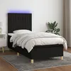 Image de vidaXL Boxspring met matras en LED stof zwart 90x200 cm3135567