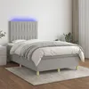 Image de vidaXL Boxspring met matras en LED stof lichtgrijs 120x200 cm3135581
