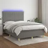 Image de vidaXL Boxspring met matras en LED stof donkergrijs 140x190 cm3135590