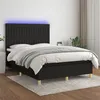 Image de vidaXL Boxspring met matras en LED stof zwart 140x200 cm3135599