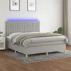 Image de vidaXL Boxspring met matras en LED stof lichtgrijs 160x200 cm3135605
