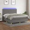 Image de vidaXL Boxspring met matras en LED stof donkergrijs 160x200 cm3135606