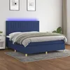 Image de vidaXL Boxspring met matras en LED stof blauw 160x200 cm3135611