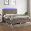 Image de vidaXL Boxspring met matras en LED stof taupe 180x200 cm3135617