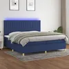 Image de vidaXL Boxspring met matras en LED stof blauw 200x200 cm3135627