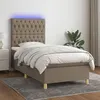 Image de vidaXL Boxspring met matras en LED stof taupe 90x190 cm3135641