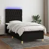 Image de vidaXL Boxspring met matras en LED stof zwart 100x200 cm3135655