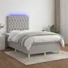 Image de vidaXL Boxspring met matras en LED stof lichtgrijs 120x200 cm3135661