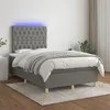 Image de vidaXL Boxspring met matras en LED stof donkergrijs 120x200 cm3135662