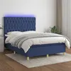 Image de vidaXL Boxspring met matras en LED stof blauw 140x200 cm3135683