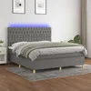 Image de vidaXL Boxspring met matras en LED stof donkergrijs 180x200 cm3135694