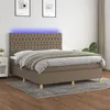 Image de vidaXL Boxspring met matras en LED stof taupe 180x200 cm3135697