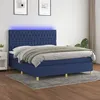 Image de vidaXL Boxspring met matras en LED stof blauw 180x200 cm3135699