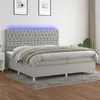Image de vidaXL Boxspring met matras en LED stof lichtgrijs 200x200 cm3135701