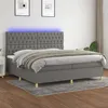 Image de vidaXL Boxspring met matras en LED stof donkergrijs 200x200 cm3135702