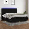 Image de vidaXL Boxspring met matras en LED stof zwart 200x200 cm3135703