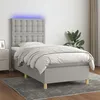 Image de vidaXL Boxspring met matras en LED stof lichtgrijs 80x200 cm3135709