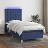 Image de vidaXL Boxspring met matras en LED stof blauw 80x200 cm3135715