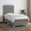 Image de vidaXL Boxspring met matras en LED stof donkergrijs 90x190 cm3135718