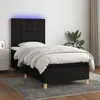 Image de vidaXL Boxspring met matras en LED stof zwart 90x190 cm3135719