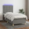 Image de vidaXL Boxspring met matras en LED stof donkergrijs 90x200 cm3135726