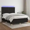 Image de vidaXL Boxspring met matras en LED stof zwart 140x190 cm3135751
