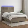 Image de vidaXL Boxspring met matras en LED stof taupe 140x190 cm3135753