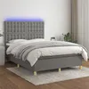 Image de vidaXL Boxspring met matras en LED stof donkergrijs 140x200 cm3135758
