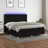 Image de vidaXL Boxspring met matras en LED stof zwart 160x200 cm3135767