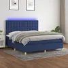 Image de vidaXL Boxspring met matras en LED stof blauw 160x200 cm3135771