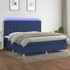 Image de vidaXL Boxspring met matras en LED stof blauw 200x200 cm3135787