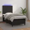 Image de vidaXL Boxspring met matras en LED kunstleer zwart 90x200 cm3135801