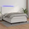 Image de vidaXL Boxspring met matras en LED kunstleer wit 140x200 cm3135826