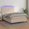 Image de vidaXL Boxspring met matras en LED kunstleer cappuccinokleur 140x200cm3135830