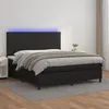 Image de vidaXL Boxspring met matras en LED kunstleer zwart 160x200 cm3135831