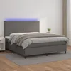 Image de vidaXL Boxspring met matras en LED kunstleer grijs 160x200 cm3135835