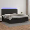 Image de vidaXL Boxspring met matras en LED kunstleer zwart 200x200 cm3135843