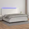 Image de vidaXL Boxspring met matras en LED kunstleer wit 200x200 cm3135844