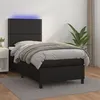 Image de vidaXL Boxspring met matras en LED kunstleer zwart 90x190 cm3135855