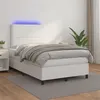 Image de vidaXL Boxspring met matras en LED kunstleer wit 120x200 cm3135874