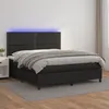 Image de vidaXL Boxspring met matras en LED kunstleer zwart 180x200 cm3135897