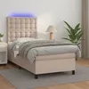 Image de vidaXL Boxspring met matras en LED kunstleer cappuccinokleur 80x200 cm3135914