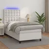 Image de vidaXL Boxspring met matras en LED kunstleer wit 90x190 cm3135916