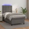 Image de vidaXL Boxspring met matras en LED kunstleer grijs 100x200 cm3135931