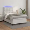 Image de vidaXL Boxspring met matras en LED kunstleer wit 120x200 cm3135934