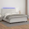 Image de vidaXL Boxspring met matras en LED kunstleer wit 180x200 cm3135958