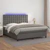 Image de vidaXL Boxspring met matras en LED kunstleer grijs 180x200 cm3135961