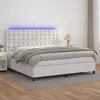 Image de vidaXL Boxspring met matras en LED kunstleer wit 200x200 cm3135964